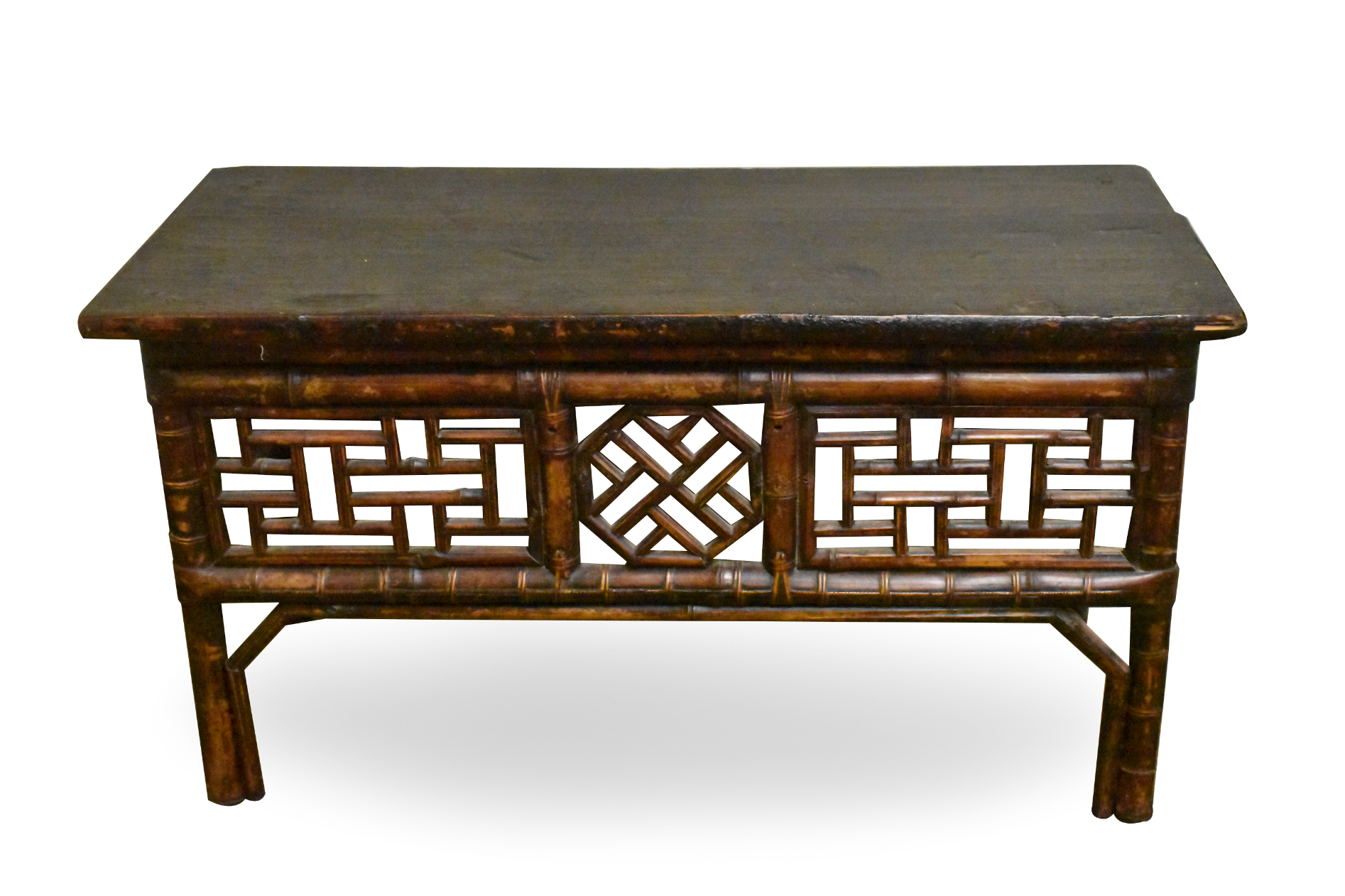 Appraisal: A Chinese lacquered bamboo carved table dating from the Qing