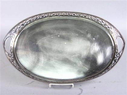 Appraisal: Dutch sterling silver tray date mark Of oval form with