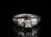 Appraisal: Ladies Platinum Diamond Ring Ladies Art Deco tcw Platinum Diamond