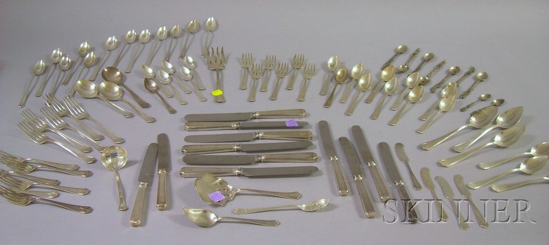 Appraisal: Whiting Sterling Silver Lady Baltimore Pattern Partial Flatware Service approx