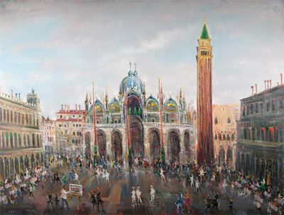 Appraisal: Gaston Tyco th Century St Mark's Square Venice Trafalgar Square