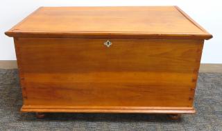 Appraisal: Antique Wooden Blanket Chest Antique Wooden Blanket Chest Dovetailed with