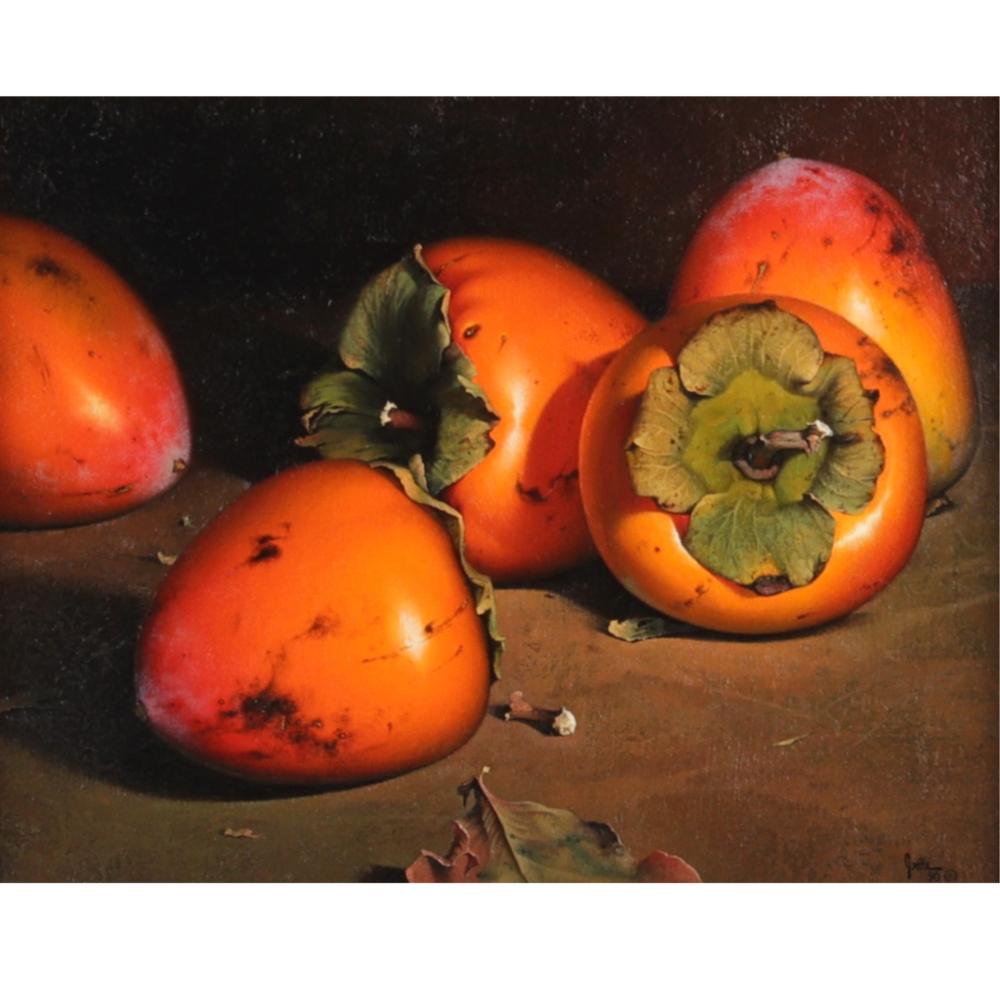 Appraisal: FREDERIK GRUE INDIANA - PERSIMMONS OIL ON PANEL H X