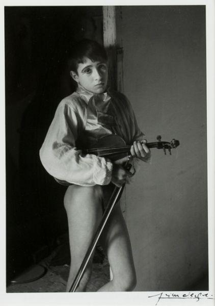 Appraisal: Lucien Clerque French b gelatin silver print Violinist Arles France