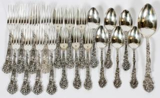 Appraisal: GORHAM 'VERSAILLES' STERLING FORKS TEASPOONS SERVING SPOON PIECES Including place