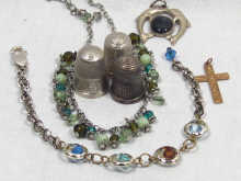 Appraisal: A mixed lot including a carat gold cross a silver