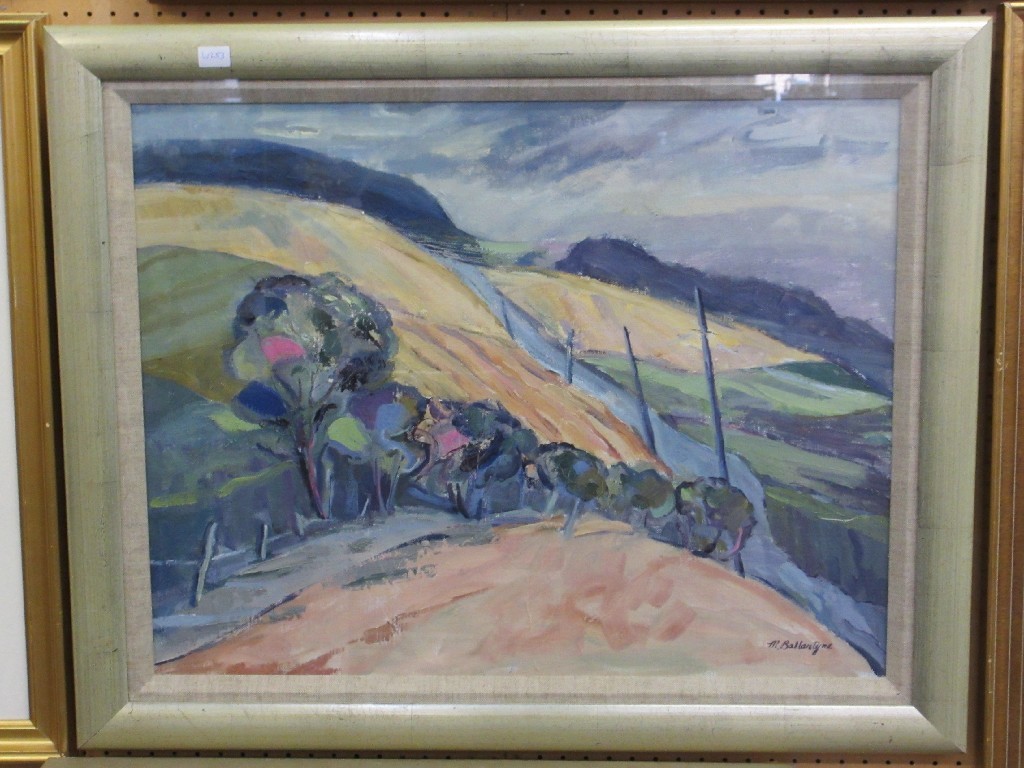 Appraisal: MARGARET BALLANTYNE Oil on canvas landscape signed recto and labelled