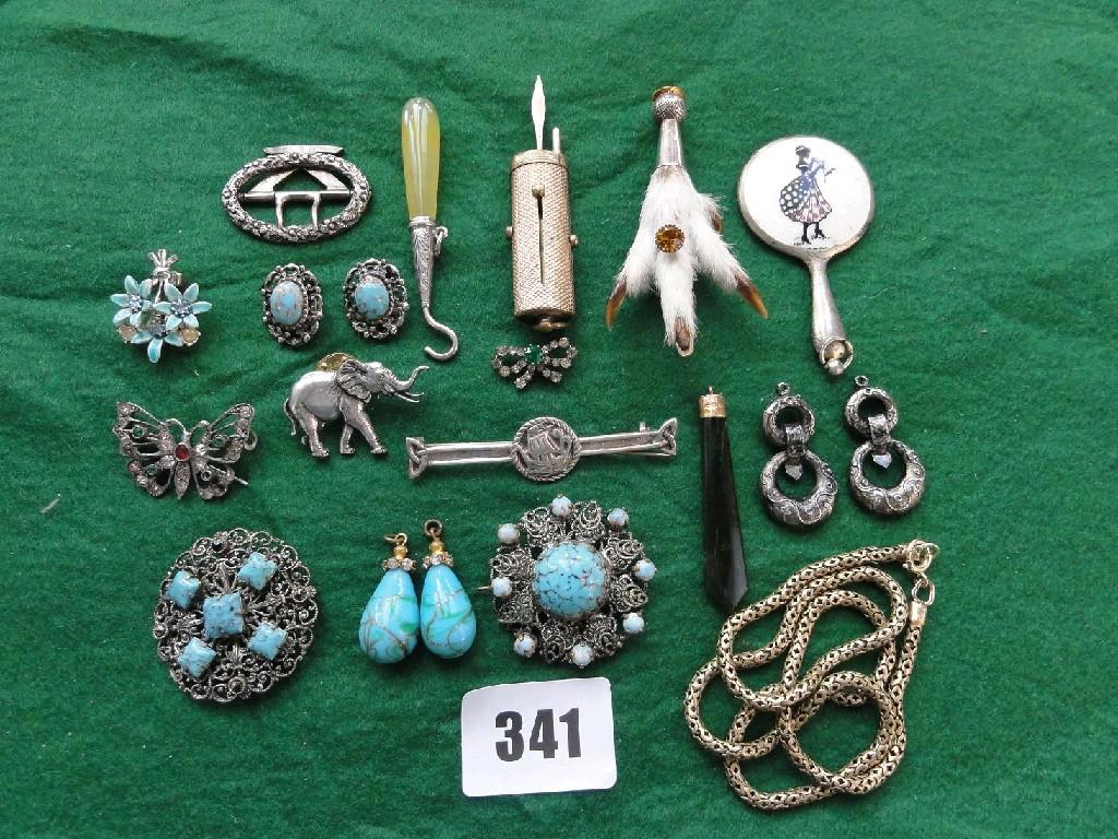 Appraisal: A collection of miscellaneous jewellery including filigree brooch bracelet a