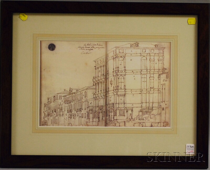 Appraisal: Framed Photo-mechanical Old Master Architectural Elevation