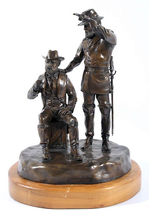 Appraisal: Two Star Generals Bronze Statue By J J Star Included