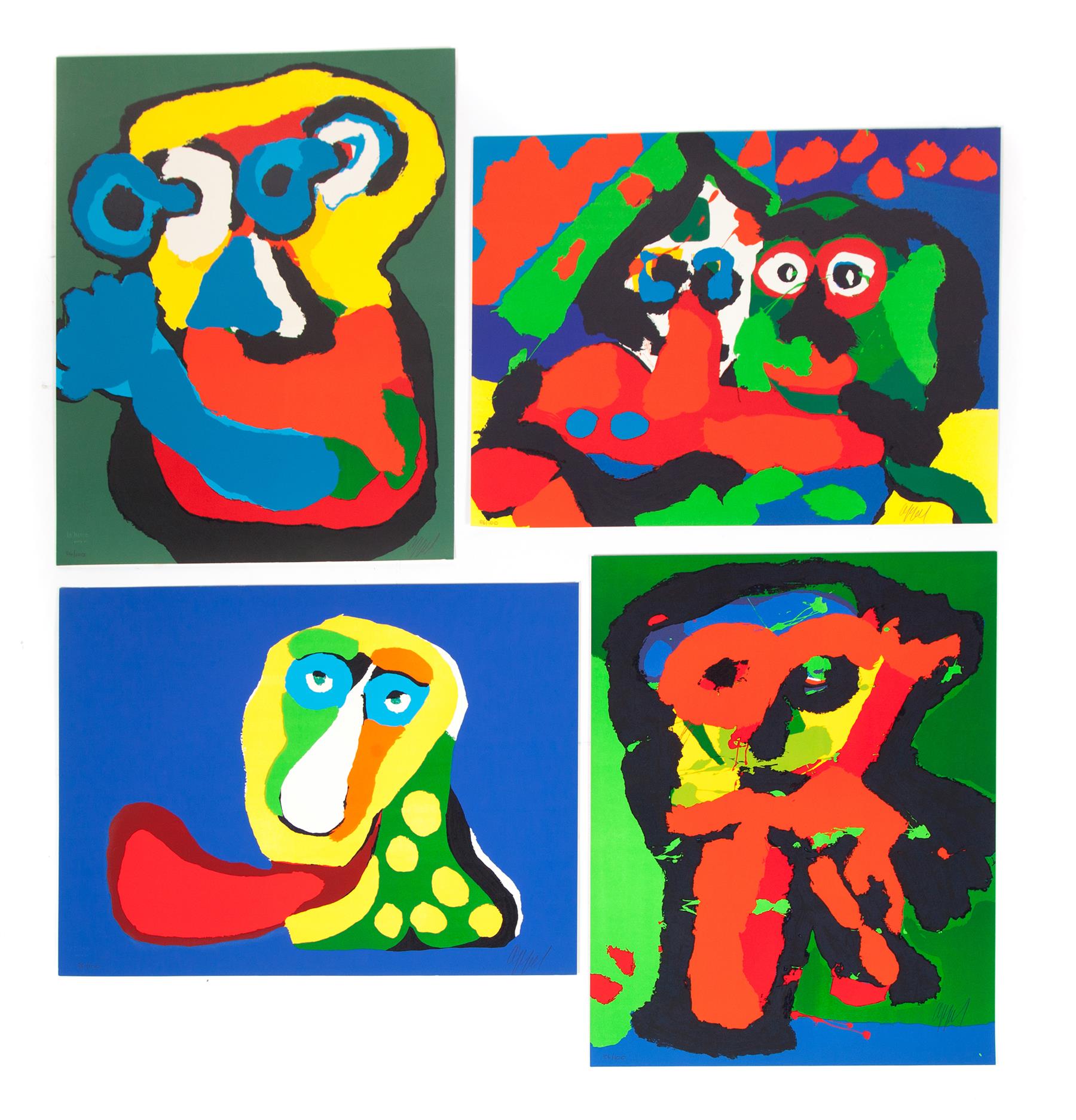 Appraisal: FOUR PRINTS KAREL APPEL B HOLLAND - Portfolio of four