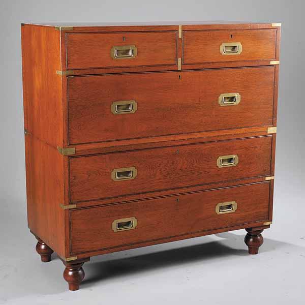 Appraisal: A Late Regency Brass Bound Mahogany Campaign Chest mid- th