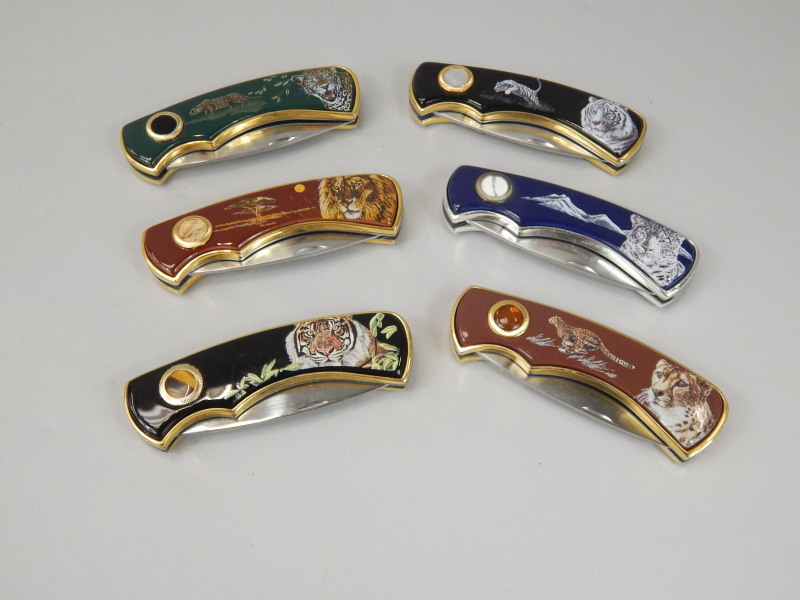 Appraisal: Six Franklin Mint collectors hunting knives to include examples with