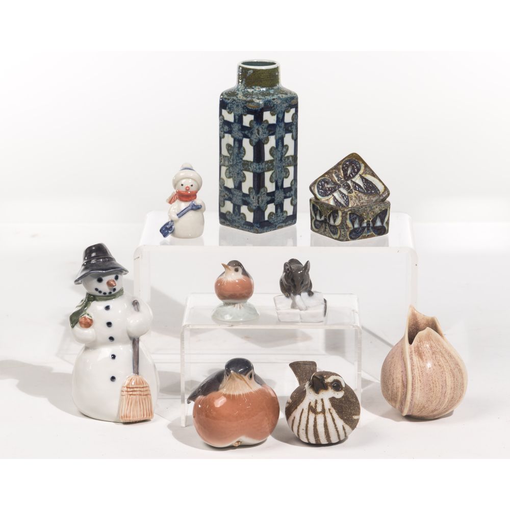 Appraisal: ROYAL COPENHAGEN PORCELAIN ASSORTMENT marked items including Nils Thorsson marked