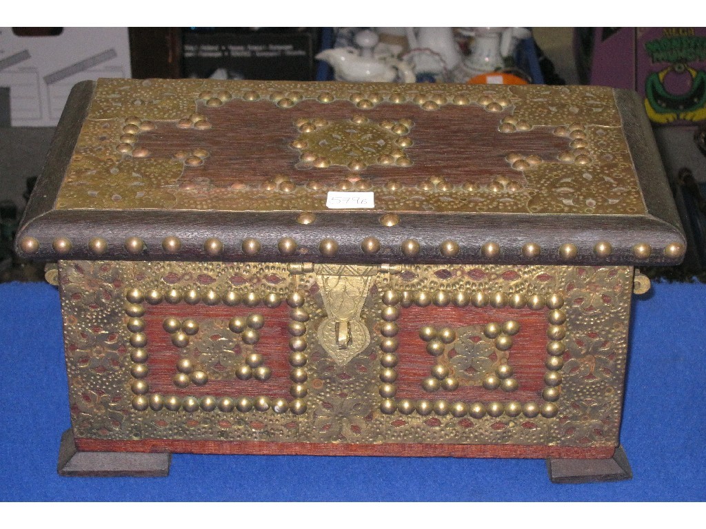 Appraisal: Brass mounted wooden box