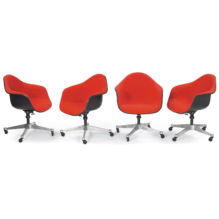 Appraisal: Charles and Ray Eames shell chairs four by Herman Miller