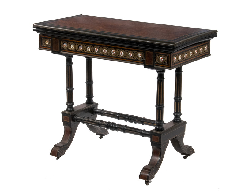 Appraisal: HERTER BROTHERS INLAID GAMING TABLE Late th c Ebonized Rosewood