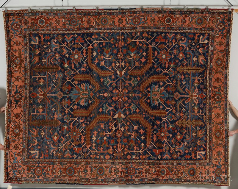 Appraisal: Heriz Carpet Northwest Persia early th century two crease repairs