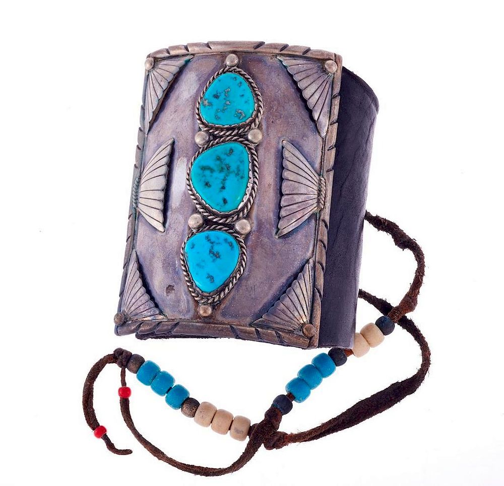 Appraisal: SILVER AND TURQUOISE KETHO Vintage 's Navajo turquoise and silver