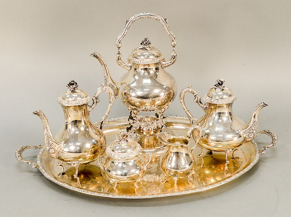 Appraisal: Six piece sterling tea and coffee set including tilting pot