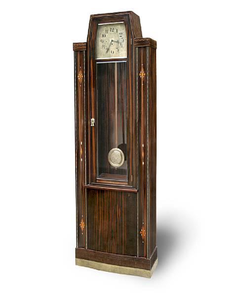 Appraisal: An Austrian Secessionist inlaid macassar ebony tall case clock circa