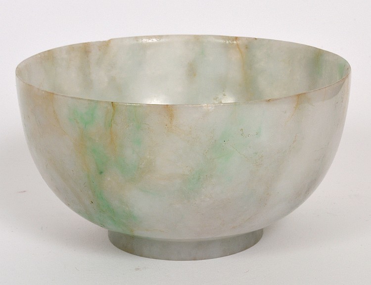 Appraisal: CHINESE TRANSLUCENT SMALL JADEITE BOWL th Century The emerald to