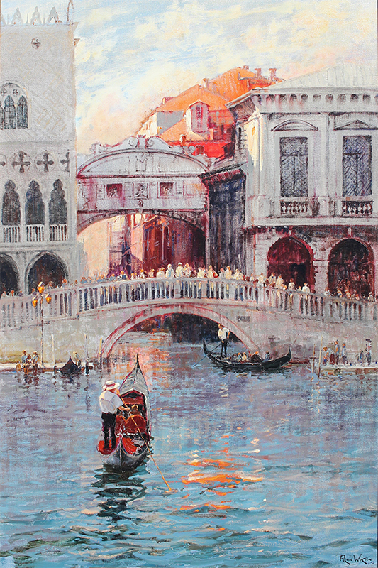 Appraisal: WOLTON Allen American - ''Bridge of Sighs-Venice'' Oil Canvas ''