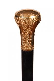 Appraisal: Gold Dress Cane- Ca - A signed Simmons ornate gold-filled