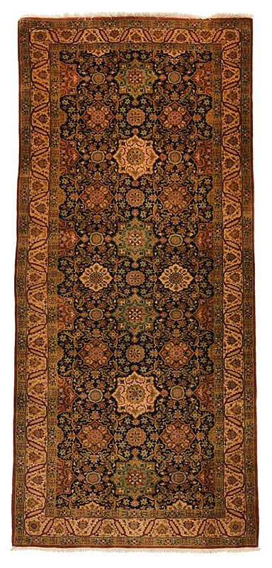 Appraisal: Bidjar Gallery Rug th century blue field with ivory green