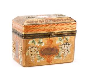 Appraisal: Stunning Moser Enamel Decorated Casket Box Moser Bohemian founded late