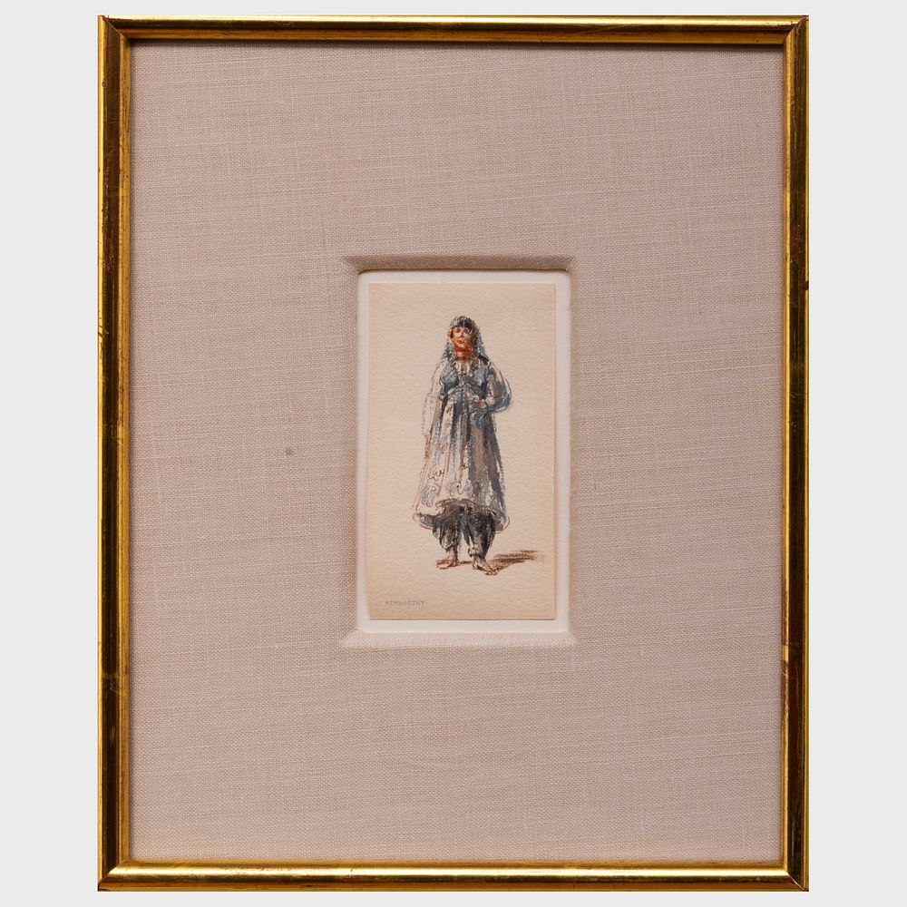 Appraisal: Jonathan Kenworthy b Kuchi Girl Ink crayon and gouache on