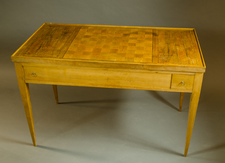 Appraisal: NEOCLASSICAL STYLE INLAID GAME TABLE German early th century the