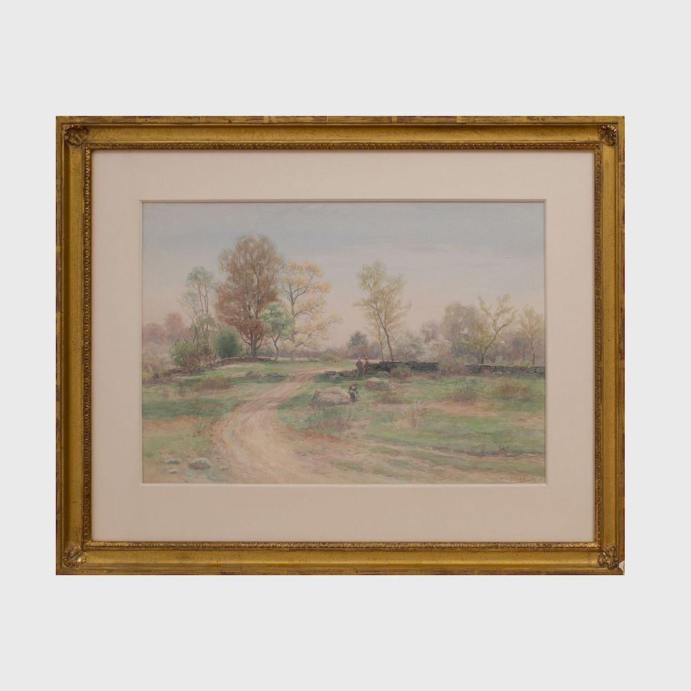 Appraisal: William Crothers Fitler - The Country Lane Watercolor and pencil