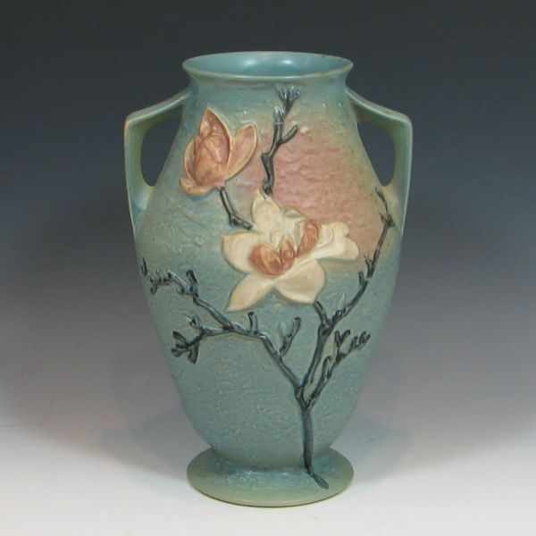 Appraisal: Roseville Magnolia Vase blue pink and white ''h marked Roseville