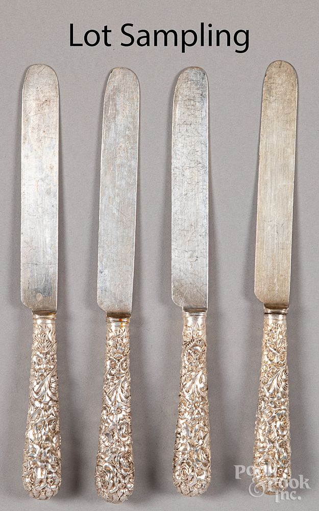 Appraisal: Twenty-two sterling silver handled dinner knives Twenty-two sterling silver handled