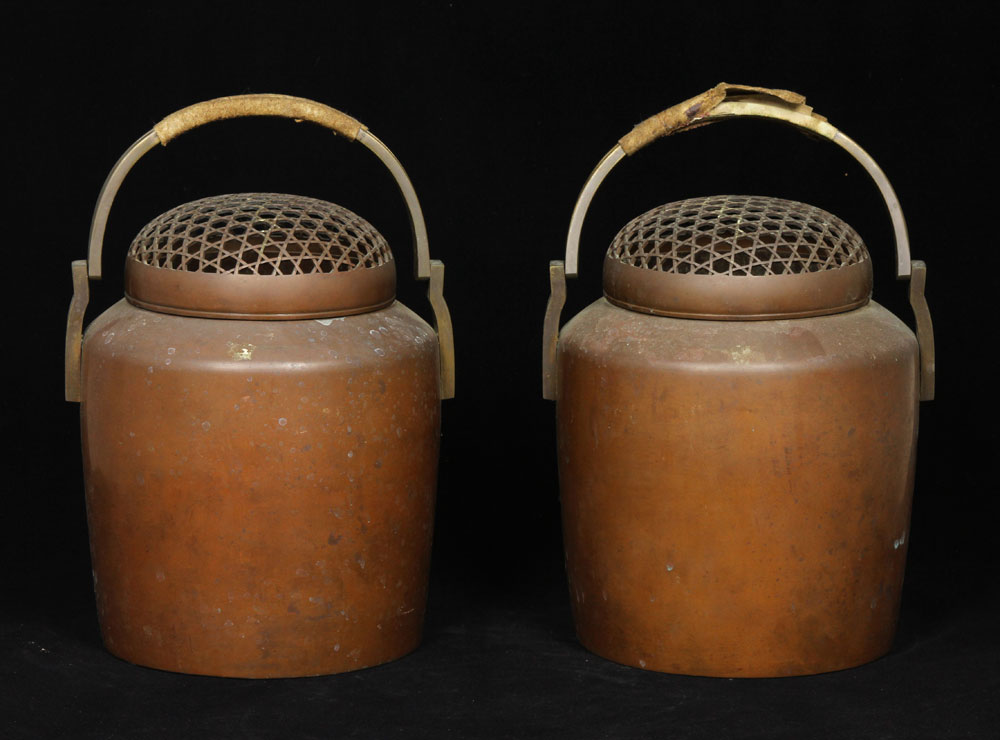 Appraisal: - Pair of Japanese Te-aburi Pair of copper and brass