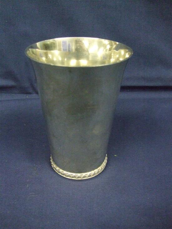 Appraisal: Modern silver flared beaker with gadrooned decoration London oz h