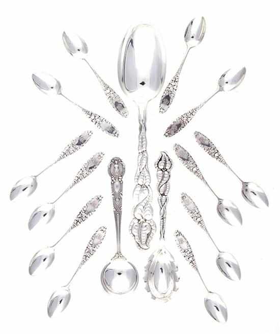 Appraisal: Tiffany Co sterling Vine Atlanthus and Renaissance pattern spoons New