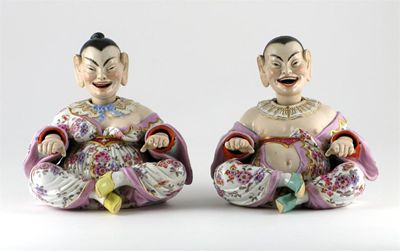 Appraisal: A good pair of Meissen pagoda figures modelled as a