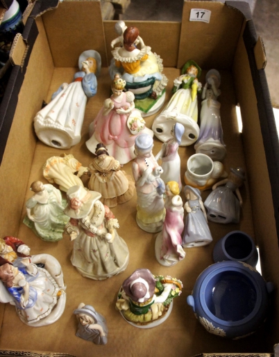 Appraisal: A collection of various pottery figures to include Coalport bisque