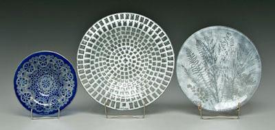 Appraisal: Three Walter art glass plates probably Ed Walter one with