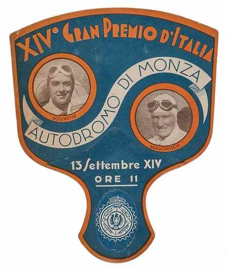 Appraisal: ANONYMOUS XIV GRAN PREMIO D'ITALIA MONZA lithograph in colours cond