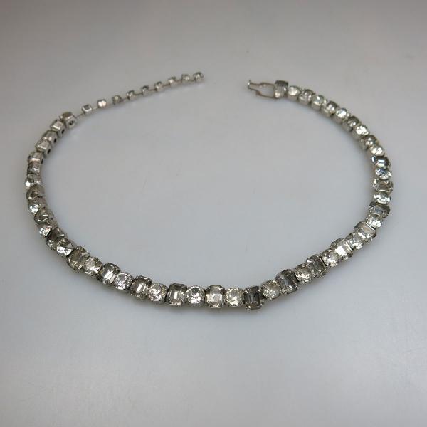 Appraisal: Eisenberg Silver Tone Metal Necklace set with clear rhinestones cm