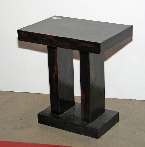 Appraisal: A Contemporary stained hardwood side table modern