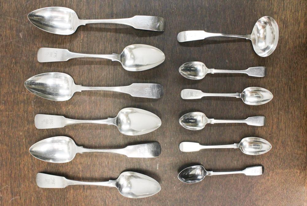 Appraisal: TH CENTURY DUBLIN IRELAND ASSEMBLED STERLING SILVER FLATWARE SET pieces