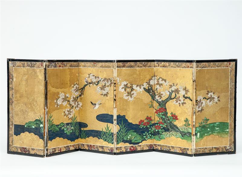 Appraisal: Japanese Six-Fold Table Screen th Century x in extended From