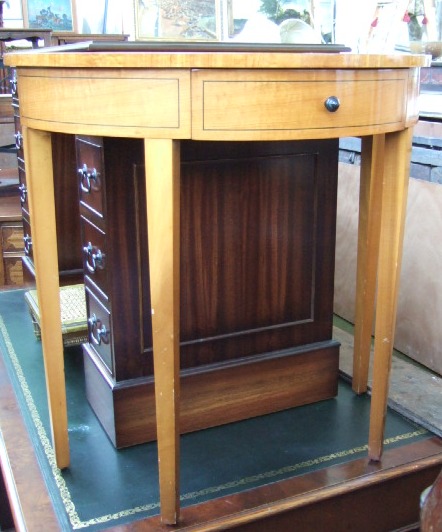 Appraisal: A th century satinwood demi lune side table the radial