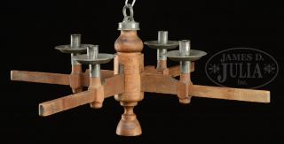 Appraisal: UNUSUAL EARLY AMERICAN X-FORM FOUR-ARM CHANDELIER First half th century