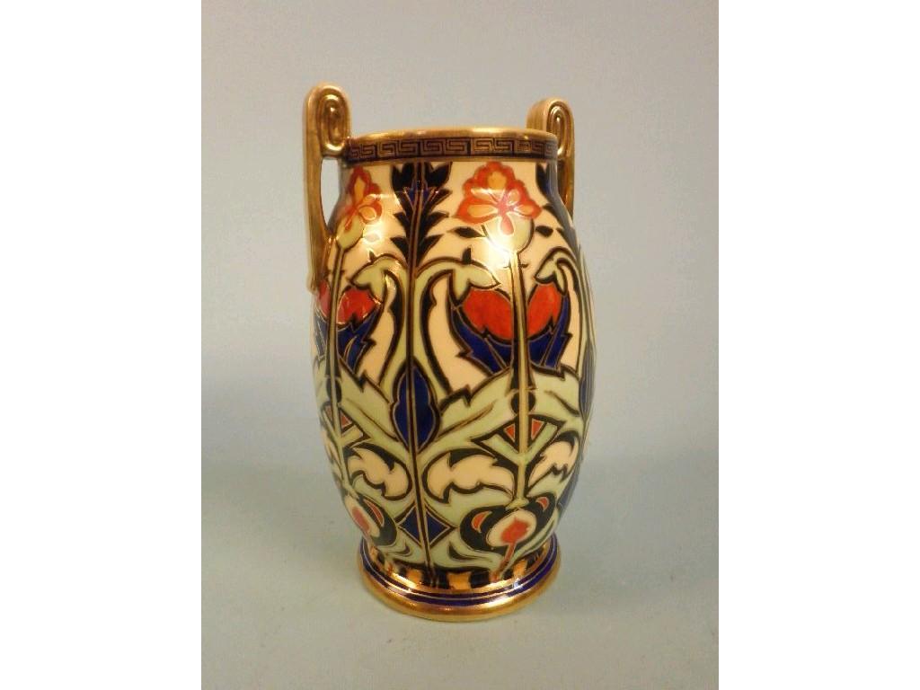 Appraisal: A Noritake porcelain two-handled vase decorated with stylised flowers cm