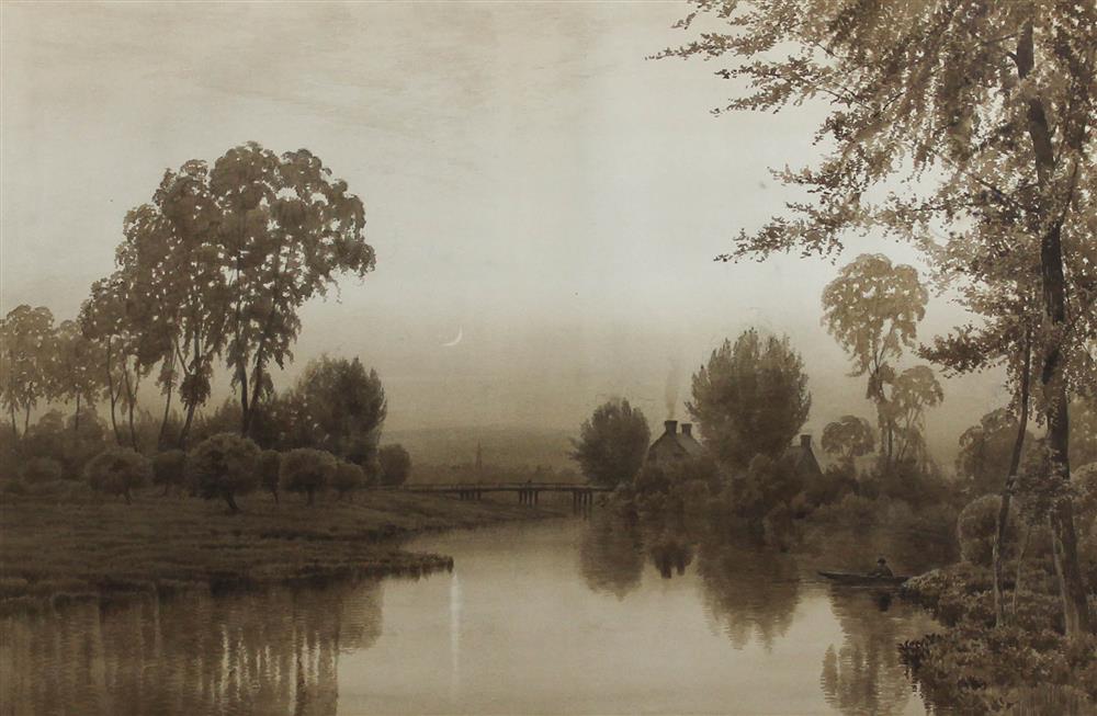 Appraisal: HENRY FARRER AMERICAN - LANDSCAPE AT BRIDGEPORT Watercolor x in